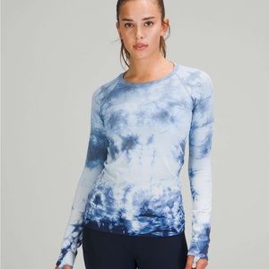 Lululemon long sleeve swiftly tech Shibori Stripe True Navy size 6